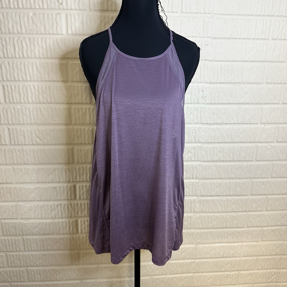 Lululemon Through the Movement Tank Purple Size 8 Low Cut Back Athletic Mesh